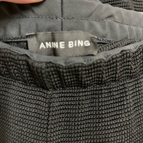 Anine Bing Womens Black Waffle Knit High Waist Relaxed Fit  Billie Pant Size S - Picture 4 of 7